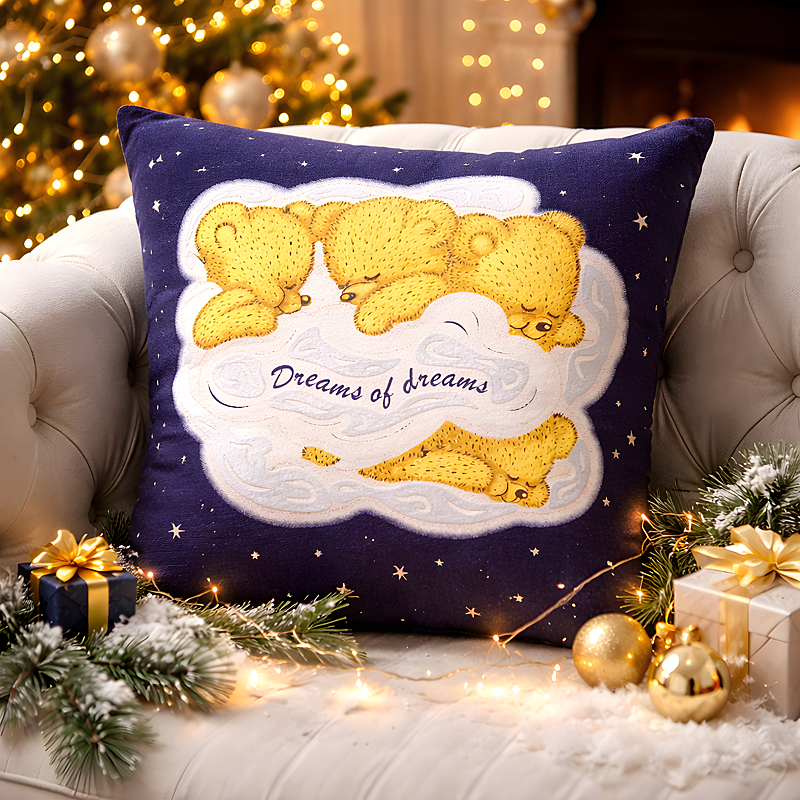 3 Teddies Glow Pillow