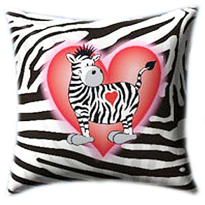 Zebra in Love Glow Pillow