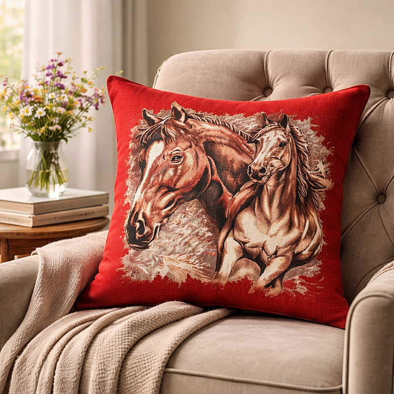 Beautiful Horses Glow Pillow