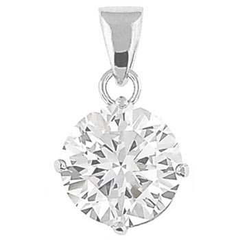 Silver Pendant with CZ 7mm Round - Image 2
