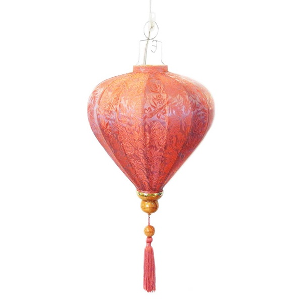 Oriental Fabric Lantern - Red Roses
