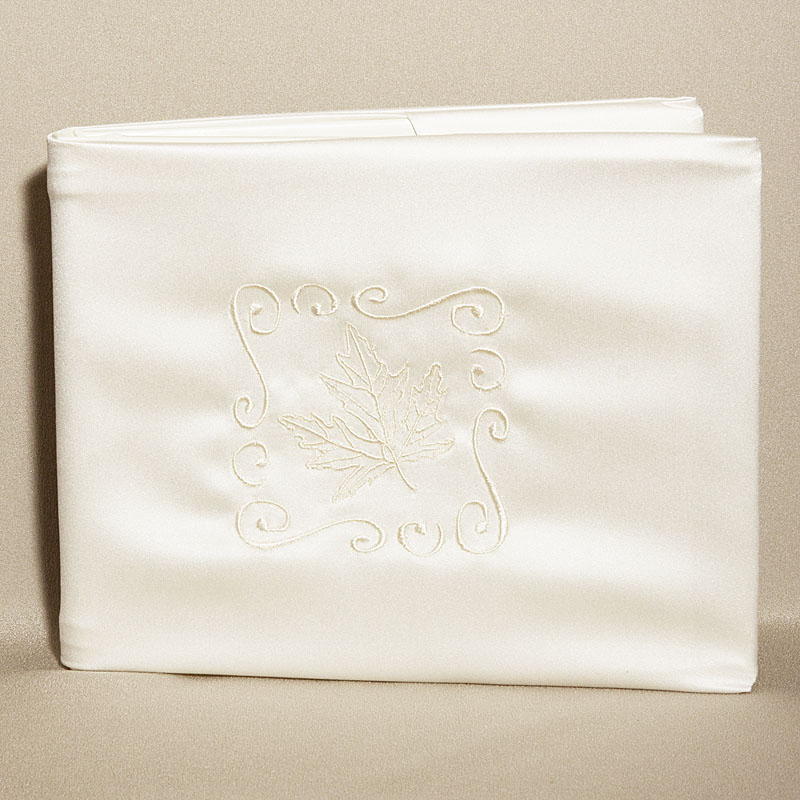 Leaf Design Ivory Wedding Guest Book