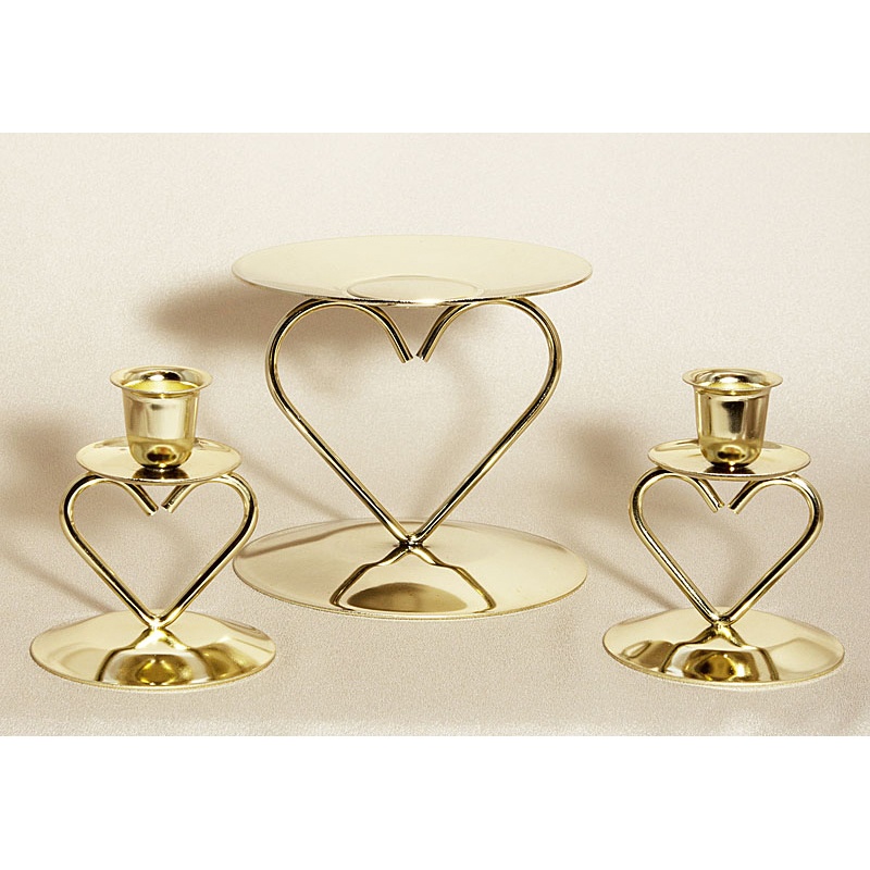 Heart Gold Candle Stand Wedding