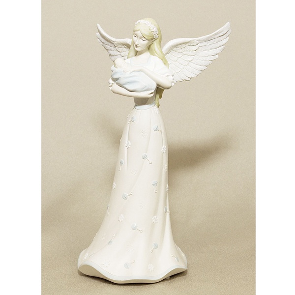 Angel holding Baby Boy Figurine