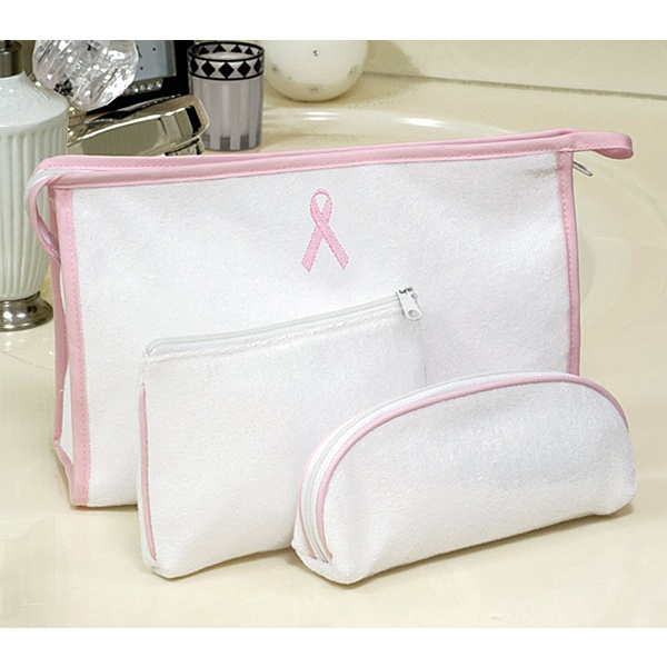 Pink Ribbon Cosmetic Bag Set