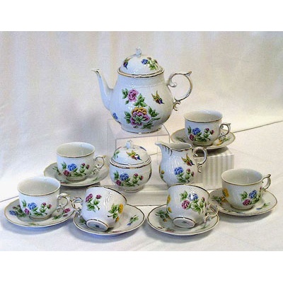 Hortenzia Tea Set Fine Porcelain Hollohaza