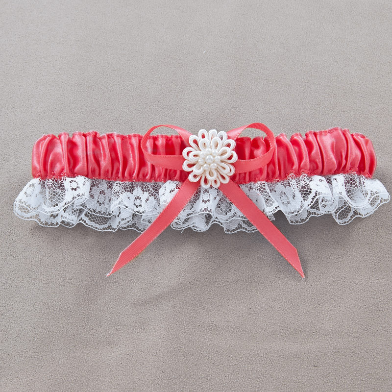 Bridal Garter - Coral