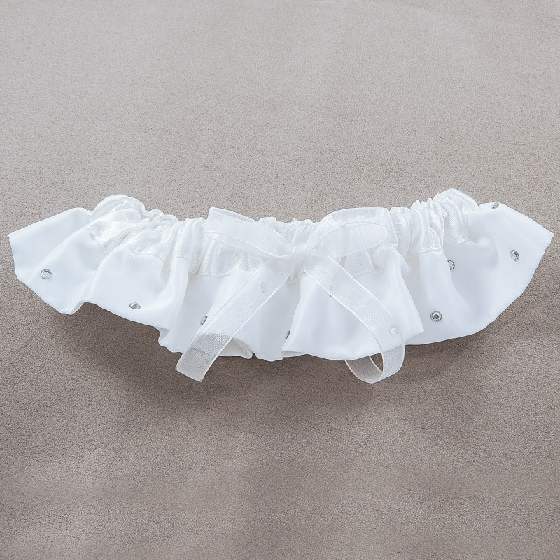 Gem Creations White Garter Wedding