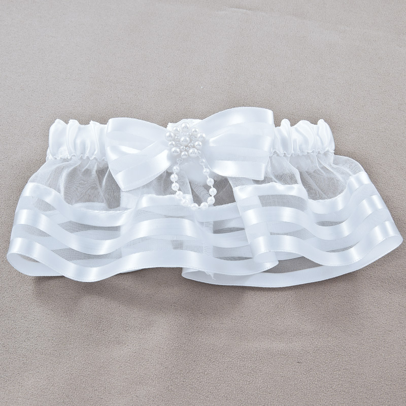 Striped Ribbon Wedding Garter