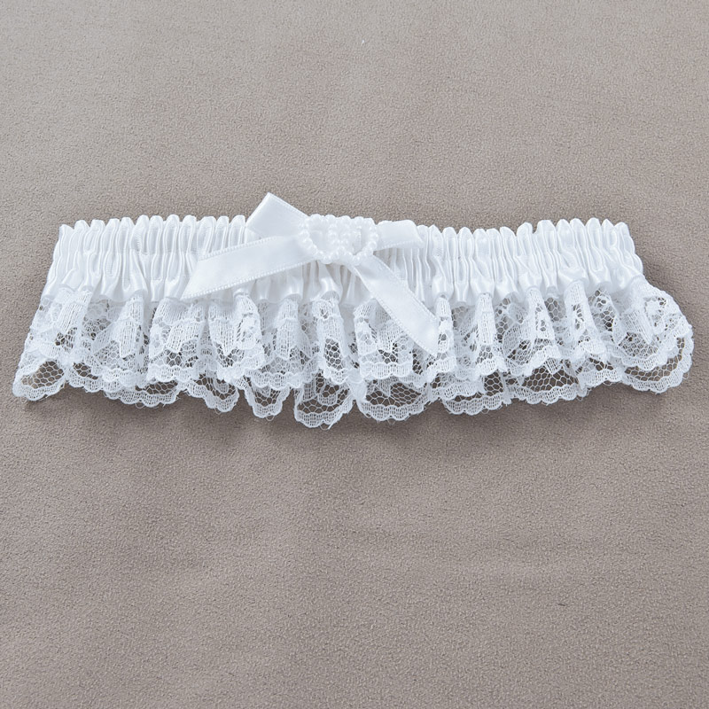 Linking Hearts - Wedding Garter White