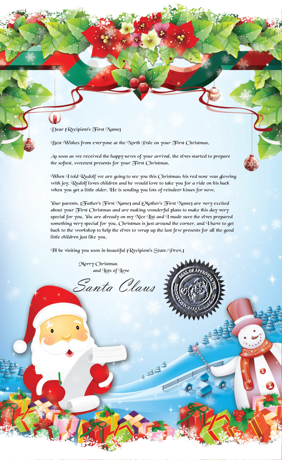 Baby's First Christmas Santa Letter and Scroll from Santa Claus - Image 4