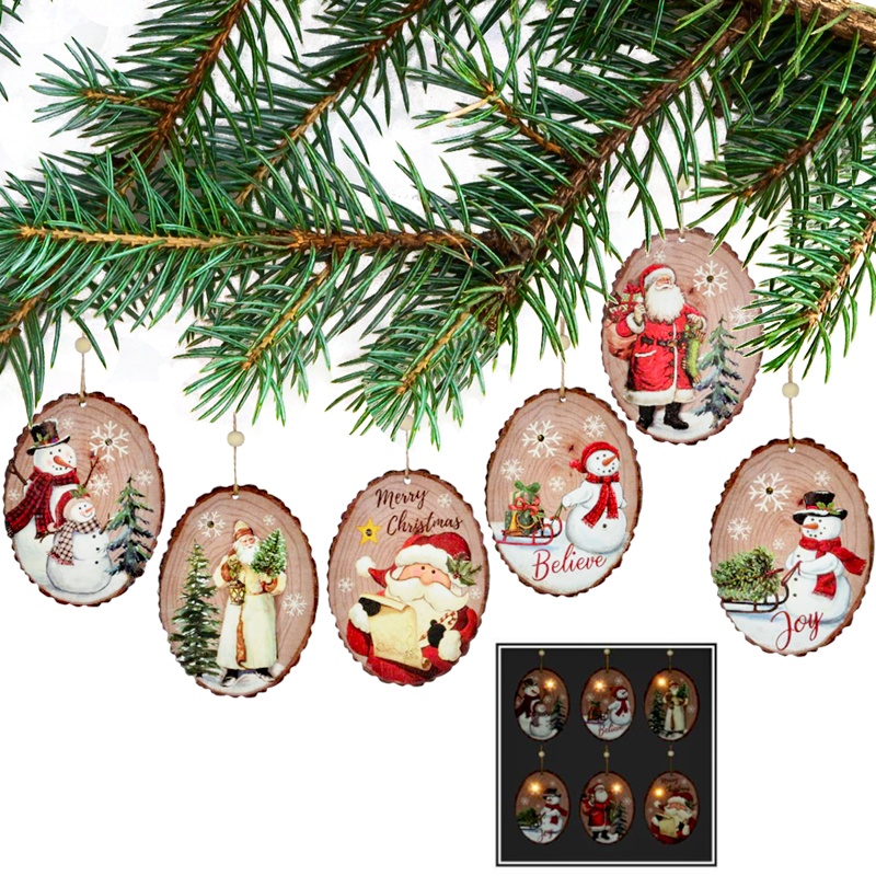 Snowman Santa LED Ornament